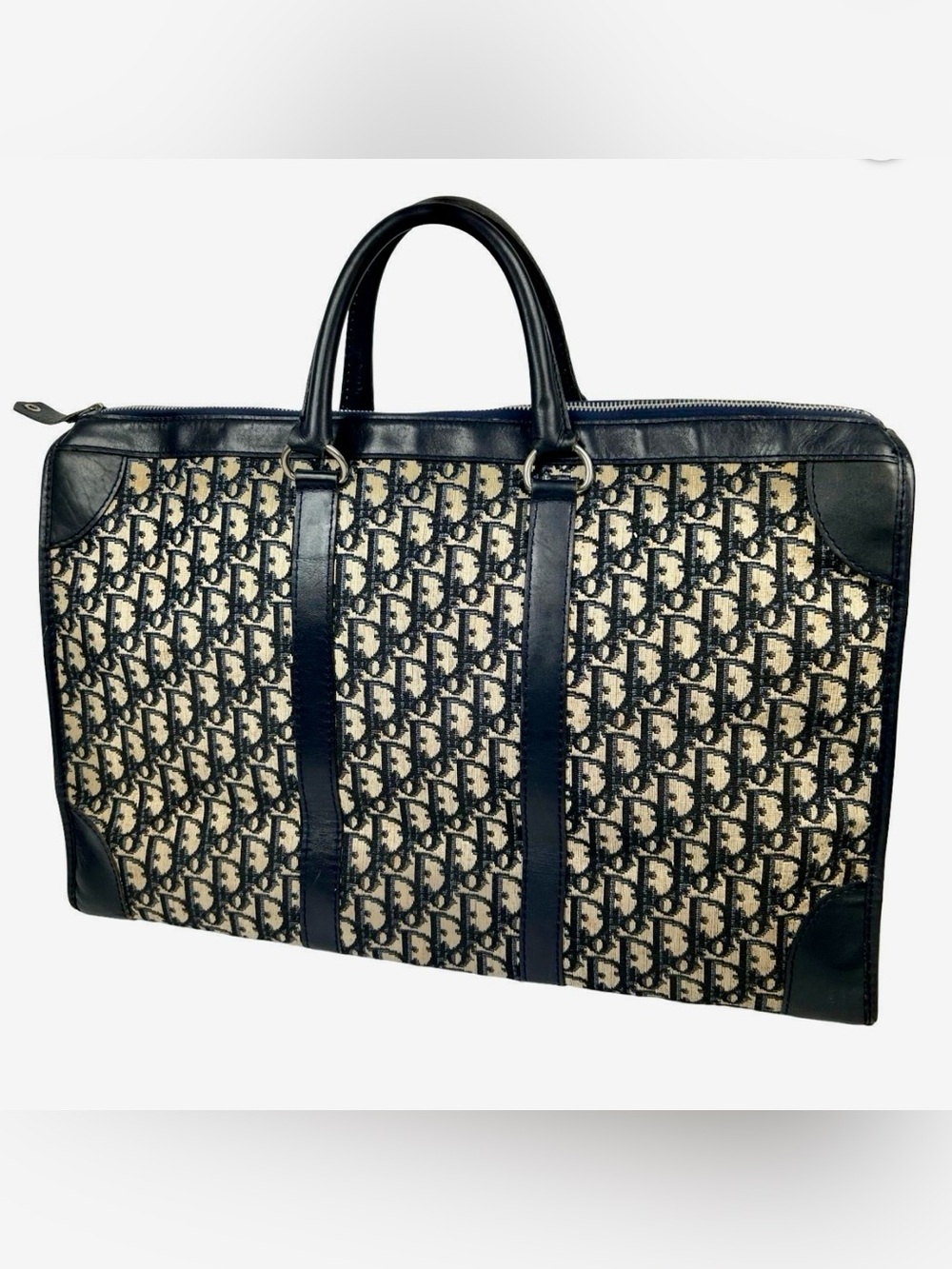 💎💙 Vintage Dior Navy Monogram Trotter Travel Weekender Duffel - quiet luxury